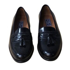 Bostonian Classics First Flex Mens Black Leather Tassel Wingtip Loafers 20091 9M